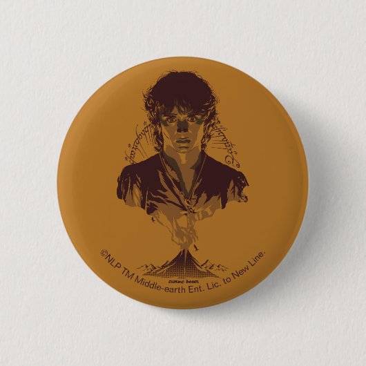 FRODO™ MOUNT DOOM™ Tengwar-Inschrift Grafik Button (Vorderseite)