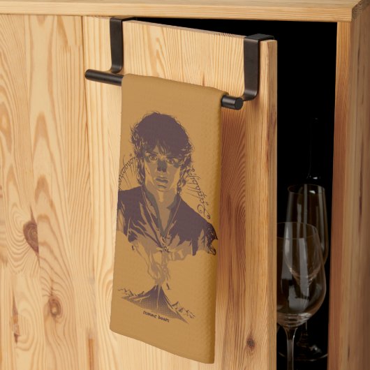 FRODO™ MOUNT DOOM™ Tengwar-Inschrift Grafik Geschirrtuch (Drittel gefaltet)