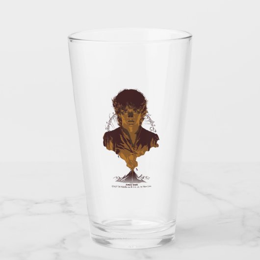 FRODO™ MOUNT DOOM™ Tengwar-Inschrift Grafik Glas (Vorderseite)