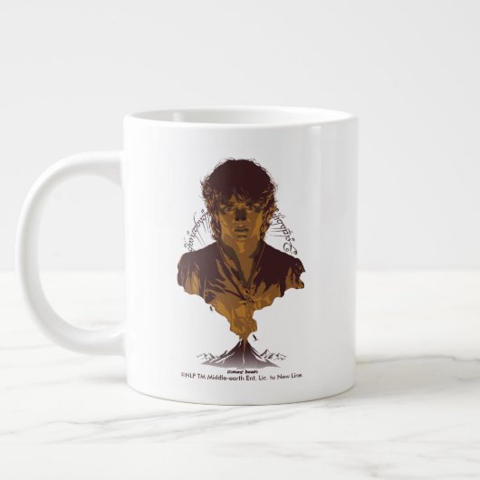 FRODO™ MOUNT DOOM™ Tengwar-Inschrift Grafik Jumbo-Tasse (Links)