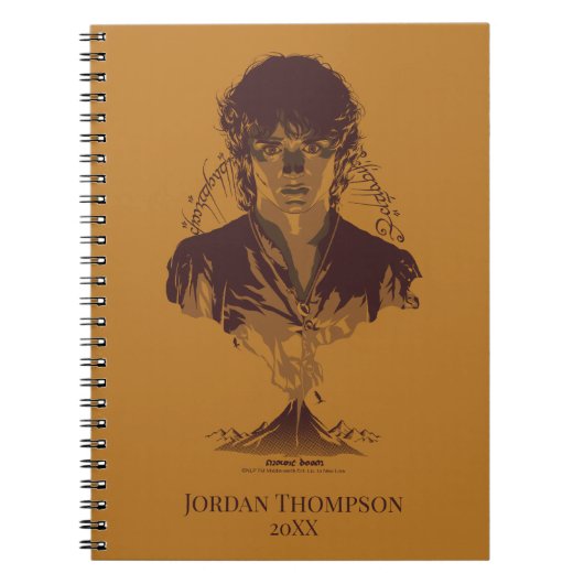 FRODO™ MOUNT DOOM™ Tengwar-Inschrift Grafik Notizblock (Vorderseite)