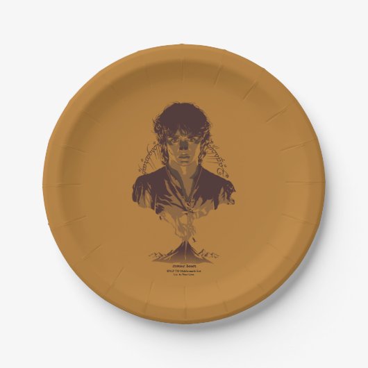 FRODO™ MOUNT DOOM™ Tengwar-Inschrift Grafik Pappteller (Vorderseite)