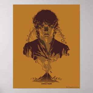 FRODO™ MOUNT DOOM™ Tengwar-Inschrift Grafik Poster