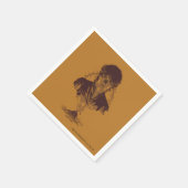 FRODO™ MOUNT DOOM™ Tengwar-Inschrift Grafik Serviette (Ecke)