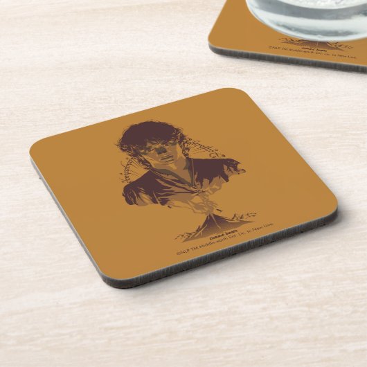 FRODO™ MOUNT DOOM™ Tengwar Inscription Graphic Getränkeuntersetzer (Linke Seite)