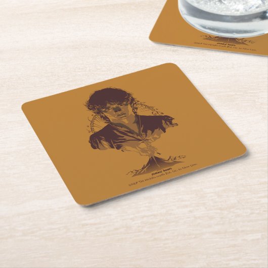 FRODO™ MOUNT DOOM™ Tengwar Inscription Graphic Rechteckiger Pappuntersetzer (angewinkelt)