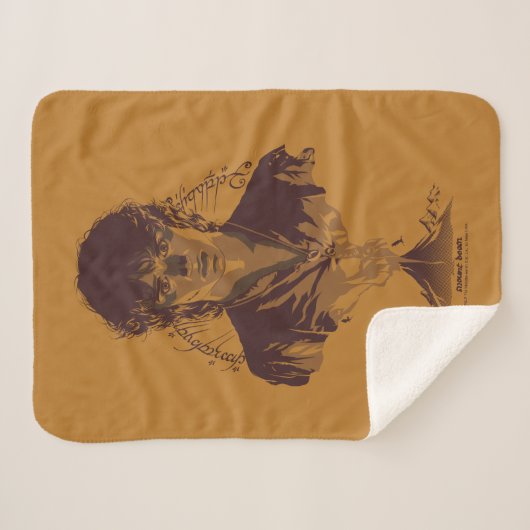 FRODO™ MOUNT DOOM™ Tengwar Inscription Graphic Sherpadecke (Vorderseite (Horizontal))