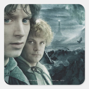 FRODO™ und Samwise Nah nach oben Quadratischer Aufkleber