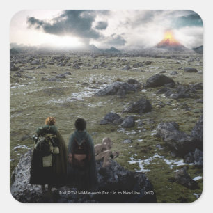 FRODO™ und Samwise Stehend Quadratischer Aufkleber