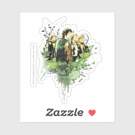 FRODO™ with Hobbits Collage Aufkleber (Blatt)