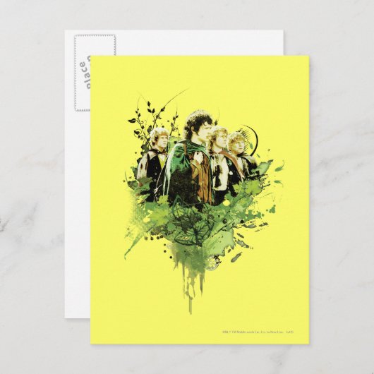 FRODO™ with Hobbits Vector Collage Postkarte (Vorne/Hinten)