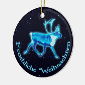 Froehliche Weihnachten - Blaue Karibik (Reindeer) Keramik Ornament (Links)