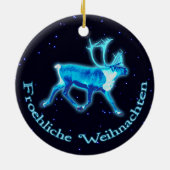 Froehliche Weihnachten - Blaue Karibik (Reindeer) Keramik Ornament (Hinten)