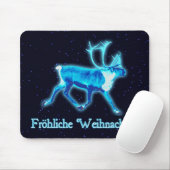 Froehliche Weihnachten - Blaue Karibik (Reindeer) Mousepad (Mit Mouse)