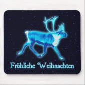 Froehliche Weihnachten - Blaue Karibik (Reindeer) Mousepad (Vorne)
