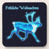 Froehliche Weihnachten - Blaue Karibik (Reindeer) Untersetzer (Vorderseite)