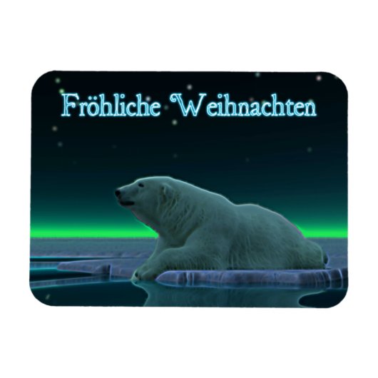 Froehliche Weihnachten - EisEdge Polar Bear Magnet (Horizontal)