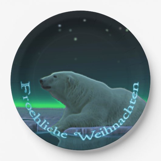 Froehliche Weihnachten - EisEdge Polar Bear Pappteller (Vorderseite)
