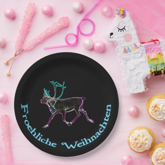 Froehliche Weihnachten - Elektrische Karibik Pappteller (Party)