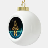 Froehliche Weihnachten - Fraktal Inuit Hunter Keramik Kugel-Ornament (Rechts)