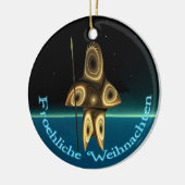 Froehliche Weihnachten - Fraktal Inuit Hunter Keramikornament (Links)