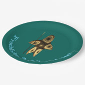 Froehliche Weihnachten - Fraktal Inuit Hunter Pappteller (Schrägansicht)