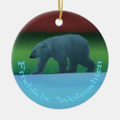 Froehliche Weihnachten - Polar Lights Polar Bear Keramik Ornament (Vorne)