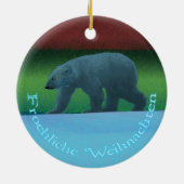 Froehliche Weihnachten - Polar Lights Polar Bear Keramik Ornament (Hinten)