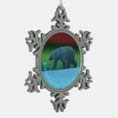 Froehliche Weihnachten - Polar Lights Polar Bear Schneeflocken Zinn-Ornament (Links)
