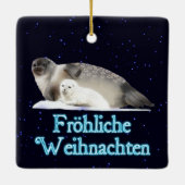 Froehliche Weihnachten - Ringed Siegel Keramikornament (Rückseite)