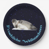 Froehliche Weihnachten - Ringed Siegel Pappteller (Vorderseite)