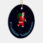 Froehliche Weihnachten - Santa Claus Keramik Ornament (Rechts)
