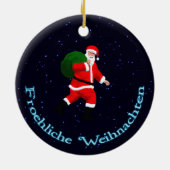 Froehliche Weihnachten - Santa Claus Keramik Ornament (Hinten)