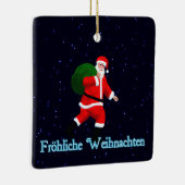 Froehliche Weihnachten - Santa Claus Keramikornament (Rechts)