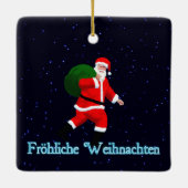 Froehliche Weihnachten - Santa Claus Keramikornament (Rückseite)