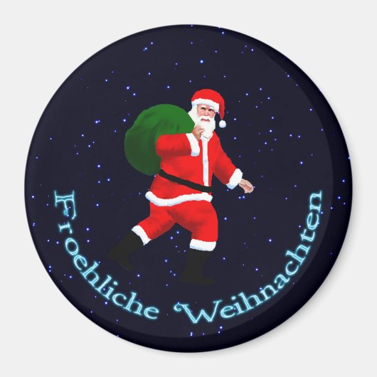 Froehliche Weihnachten - Santa Claus Magnet (Vorne)