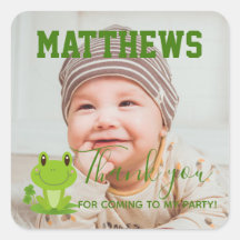 Frog 1. Geburtstag Vielen Dank Foto Party Square S