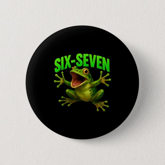 Frog 67 Meme Six Seven Funny Gen Alpha Button (Vorderseite)