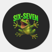 Frog 67 Meme Six Seven Funny Gen Alpha  Runder Aufkleber (Vorderseite)