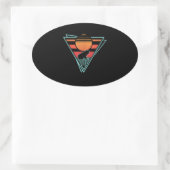 Frog 80er EDM Synthwave-Geschenk Ovaler Aufkleber (Tasche)