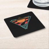 Frog 80er EDM Synthwave-Geschenk Rechteckiger Pappuntersetzer (angewinkelt)