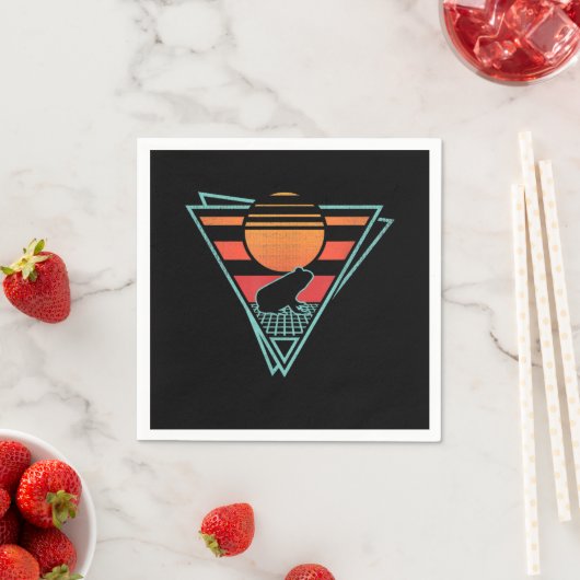 Frog 80er EDM Synthwave-Geschenk Serviette (Beispiel)