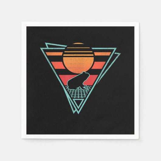 Frog 80er EDM Synthwave-Geschenk Serviette (Vorderseite)
