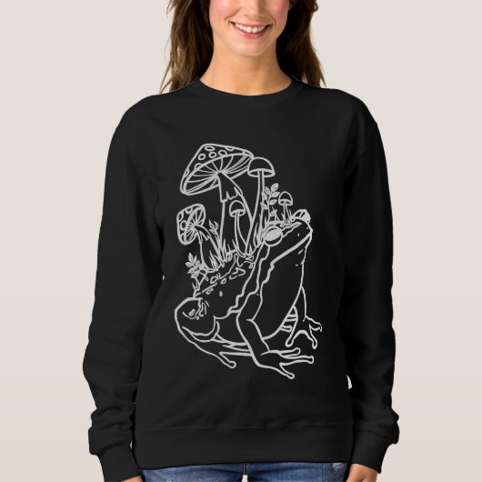 Frog Aesthetic Fly Agaric Toadstool Foraging Mushr Sweatshirt (Vorderseite)