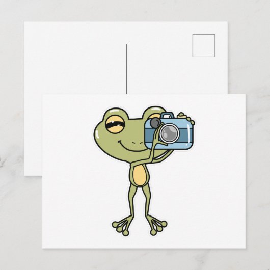 Frog als Fotograf mit Kamera Postkarte (Vorne/Hinten)