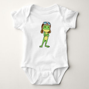 Frog als Pilot mit Hut und Brille Baby Strampler