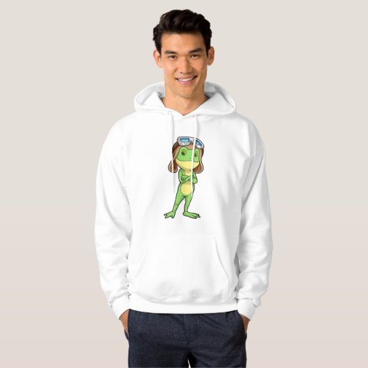 Frog als Pilot mit Hut und Brille Hoodie (Vorne ganz)