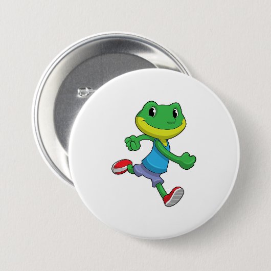 Frog als Runner beim Laufen Button (Vorne & Hinten)