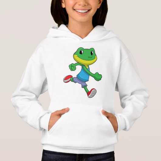 Frog als Runner beim Laufen Hoodie (Vorderseite)
