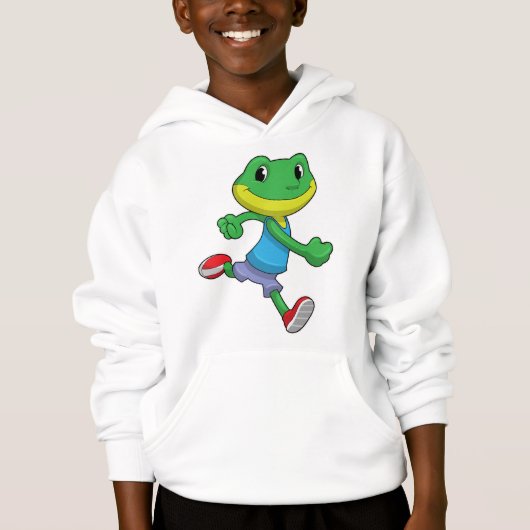 Frog als Runner beim Laufen Hoodie (Vorderseite)